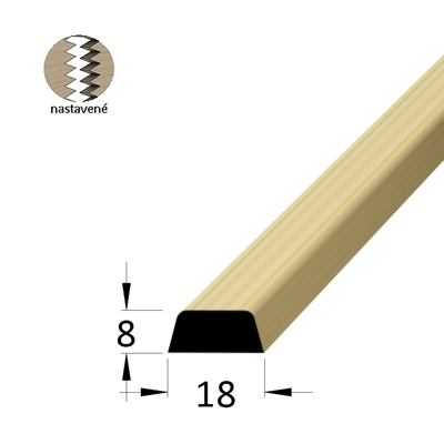 Krycí lišta -  K 1808 SM /300 nast. - smrk