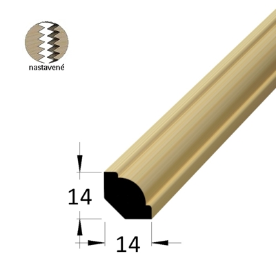 Rohová vnitřní lišta - RVJ 1414 SM /150 nast. - smrk