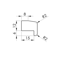 zasklívací lišta PD 1512C JV /pd (K-4)  - javor