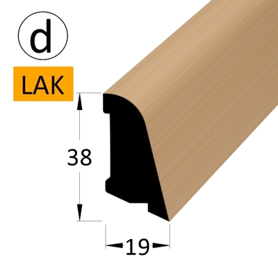 Podlahová lišta - P 3819 dBK-lak /240 (jádro BO)