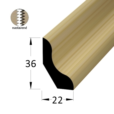 Podlahová lišta - P 3622 SM /150 nast. - smrk