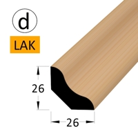 Podlahová lišta - P 2626 dBK pařený-lak /240 (jádro BO)